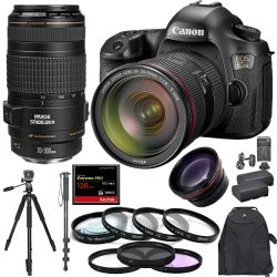Canon EOS 5DS W/ 24-70mm f/2.8+ 70-300mm + 128GB CF + Pro Combo