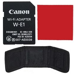 Canon Wi-Fi Adapter W-E1 Bundle with SD and CF Storage Wallet Pouch + Ultrasoft Microfiber Cleaning Cloth!