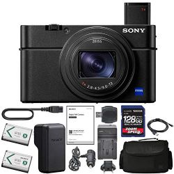 Sony Cyber-Shot DSC-RX100 VII Digital Camera (DSC-RX100M7) + AOM 128GB Bundle Package Kit - International Version (1 Year AOM Wty)