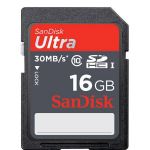 16GB Class 10, Ultra SDHC UHS-I Memory Card, 30 MB/s Read Speed