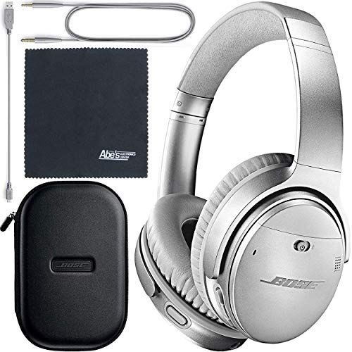 Bose QuietComfort 35 Series Wireless Noise-Canceling - Silver (789564-0020) + AOM Bundle - Version (1 Year AOM Warranty)