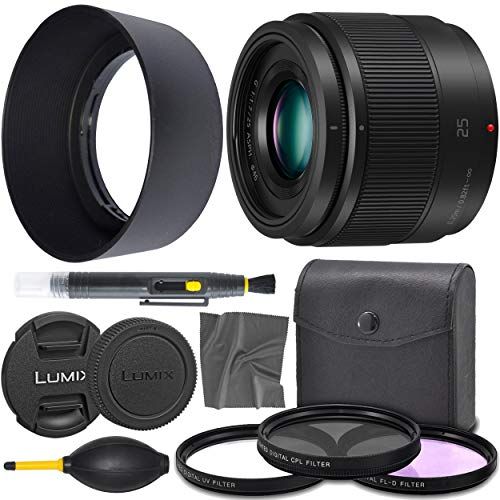 Lijm bod Zeug Panasonic Lumix G 25mm f/1.7 ASPH. Mirrorless Camera Prime Lens 25mm f1.7  (H-H025K) + AOM Pro Bundle - International Version (1 Year AOM Warranty)