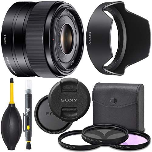 Sony E 35mm f/1.8 OSS Lens: (SEL35F18) + AOM Pro Kit Combo Bundle