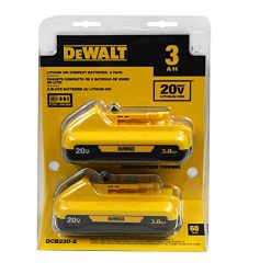 DEWALT 20V MAX Battery Pack, 3.0-Ah, 2-Pack (DCB230-2)